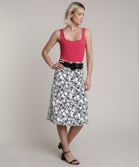 Saia-Feminina-Midi-Evase-Estampada-de-Folhagem-Branca-9696651-Branco_3
