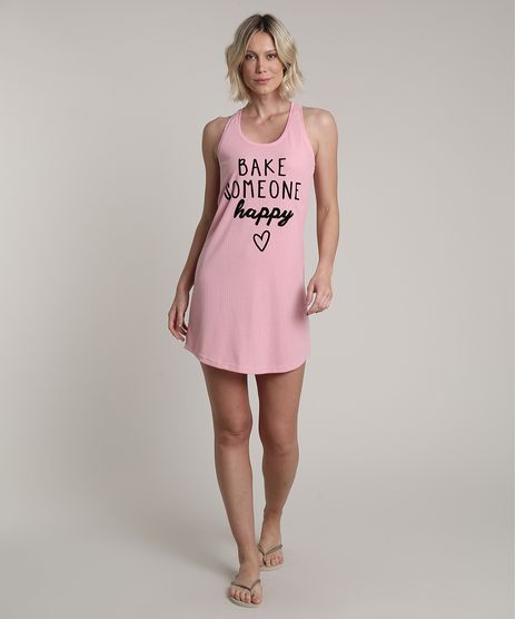 Camisola-Feminina-Canelada--Bake-Someone-Happy--Sem-Manga-Rosa-9626330-Rosa_1