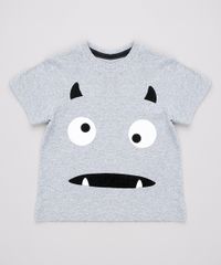 Camiseta-Infantil-Halloween-Monstro-Manga-Curta-Cinza-Mescla-9702933-Cinza_Mescla_1
