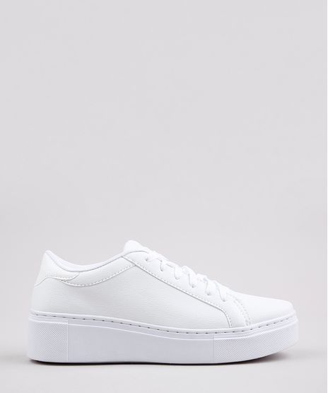Tenis-Feminino-Oneself-Flatform-com-Recorte-e-Textura-de-Cobra-Branco-9698012-Branco_1