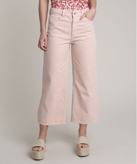Calca-de-Sarja-Feminina-Pantacourt-Cintura-Super-Alta-Rose-9695003-Rose_1