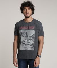 Camiseta-Masculina--Barber-Shop--Manga-Curta-Gola-Careca-Cinza-Mescla-Escuro-9780497-Cinza_Mescla_Escuro_1