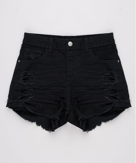 Short-de-Sarja-Infantil-com-Destroyed-Barra-Desfiada-Preto-9734897-Preto_1