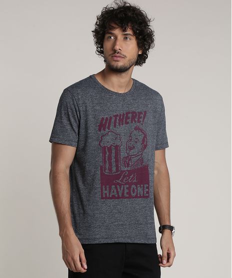 Camiseta-Masculina-Cerveja--Hi-There---Manga-Curta-Gola-Careca-Cinza-Mescla-Escuro-9780498-Cinza_Mescla_Escuro_1