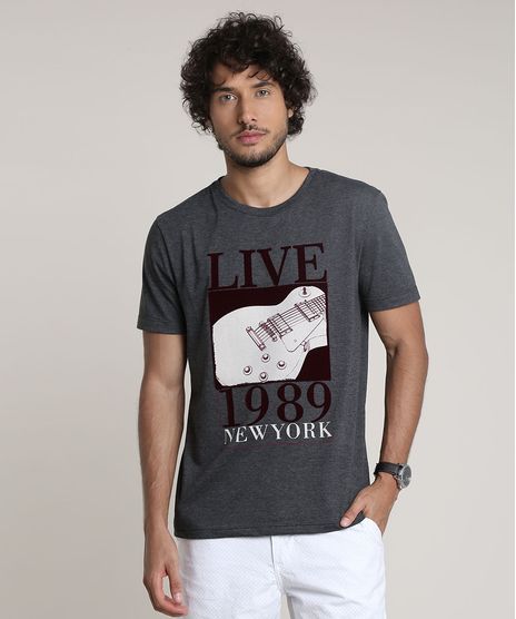 Camiseta-Masculina-Guitarra--Live-1989---Manga-Curta-Gola-Careca-Cinza-Mescla-Escuro-9780500-Cinza_Mescla_Escuro_1
