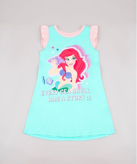 Camisola-Infantil-Ariel-A-Pequena-Sereia-com-Babado-Sem-Manga-Verde-Claro-9751960-Verde_Claro_1