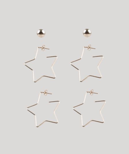 Kit-de-3-Brincos-Femininos-Folheados-Estrelas-Dourado-9657458-Dourado_1 Kit-de-3-Brincos-Femininos-Folheados-Estrelas-Dourado-9657458-Dourado_1