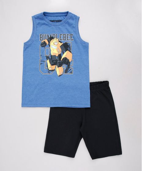 Conjunto-Infantil-de-Regata-Bumblebee---Short-em-Moletom-Preto-9736694-Preto_1