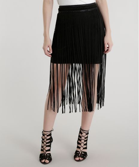 Saia-em-Suede-com-Franja-Pat-Pat-s-Preta-8465274-Preto_1