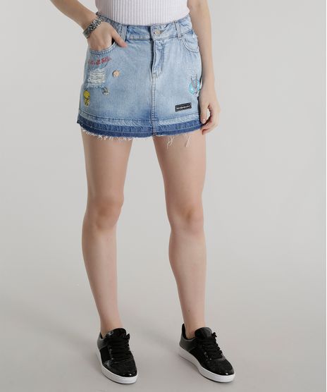 Saia-Jeans-com-Patchs-Looney-Tunes-Azul-Claro-8573336-Azul_Claro_1