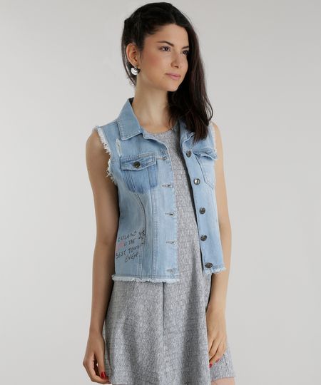 Colete-Jeans--Catland-is-the-best-town-ever--Azul-Claro-8561519-Azul_Claro_1
