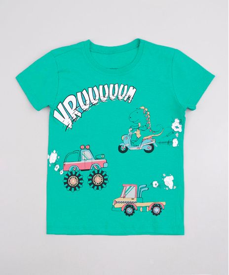 Camiseta-Infantil-com-Estampa-de-Carros-Manga-Curta-Verde-9756696-Verde_1