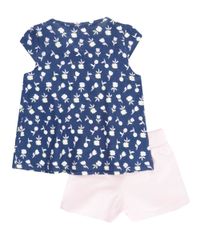 Conjunto-de-Blusa-Estampada-Floral-Azul-Marinho----Short-Rosa-Claro-8582878-Rosa_Claro_2