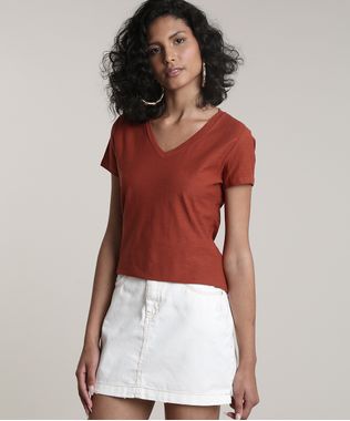 Blusa-Feminina-Basica-Flame-Decote-V-Manga-Curta-Cobre-8525926-Cobre_1