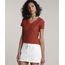 Blusa-Feminina-Basica-Flame-Decote-V-Manga-Curta-Cobre-8525926-Cobre_1