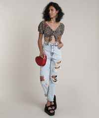 Top-Cropped-Feminino-Estampado-Animal-Print-com-Amarracao-Manga-Curta-Decote-V-Bege-9704868-Bege_3