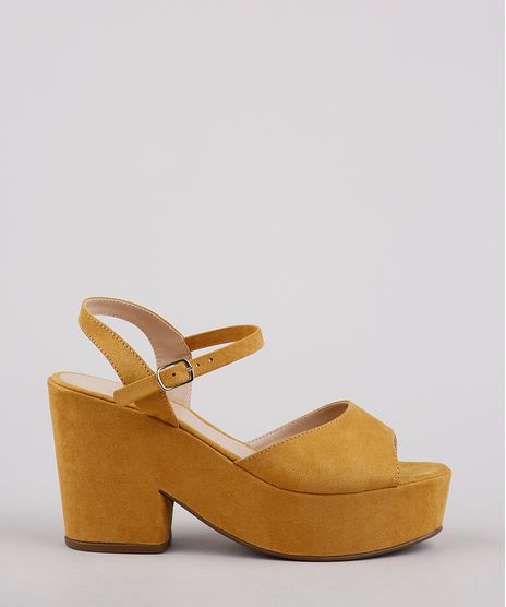 Sandalia-Feminina-Oneself-Plataforma-em-Suede-Mostarda-9808715-Mostarda_1