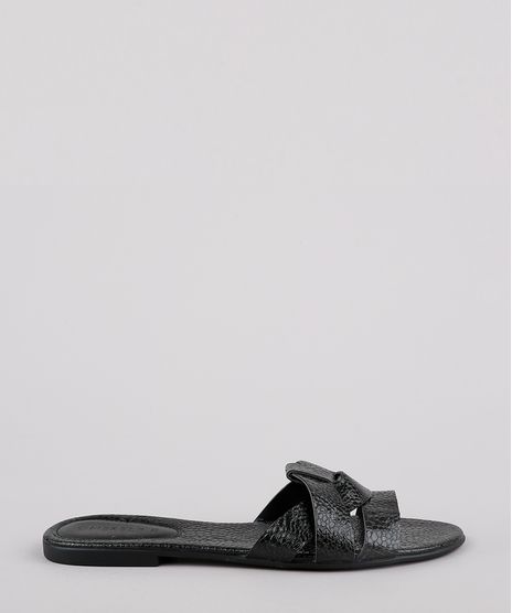 Rasteira-Feminina-Oneself-Texturizada-Cobra-Preta-9683137-Preto_1