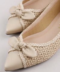 Sapatilha-Feminina-Via-Uno-Bico-Fino-Texturizada-com-Laco-Bege-Claro-9686041-Bege_Claro_2