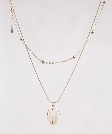 Kit-de-Gargantilha-Choker---Colar-Folheados-com-Pingente-de-Buzio-Dourado-9377179-Dourado_1
