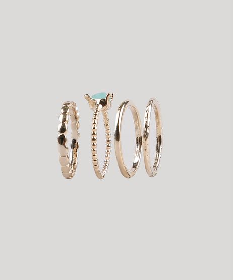 Kit-de-4-Aneis-Femininos-com-Pedra-de-Coracao-Dourado-9662431-Dourado_1