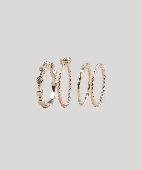 Kit-de-4-Aneis-Femininos-Texturizados-com-Strass-Dourado-9660027-Dourado_1