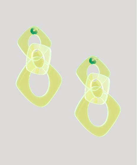Brinco-Feminino-com-Elos-Amarelo-Neon-9657454-Amarelo_Neon_1