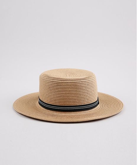 Chapeu-Feminino-com-Faixa-Pespontada-Bege-Escuro-9617729-Bege_Escuro_1