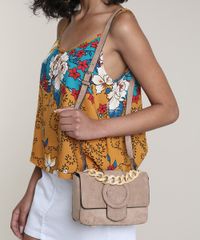 Bolsa-Feminina-Transversal-Pequena-em-Suede-com-Fivela-e-Corrente-Kaki-Escuro-9632510-Kaki_Escuro_2