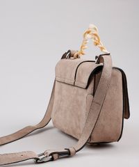 Bolsa-Feminina-Transversal-Pequena-em-Suede-com-Fivela-e-Corrente-Kaki-Escuro-9632510-Kaki_Escuro_4
