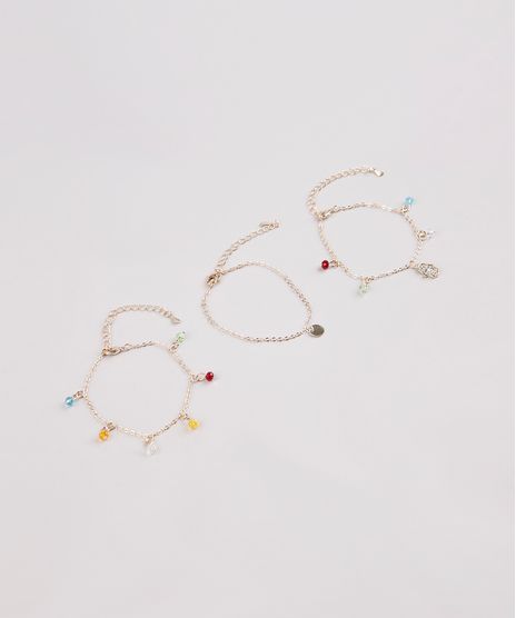 Kit-de-3-Pulseiras-Femininas-Folheadas-com-Pingentes-e-Micangas-Dourado-9657465-Dourado_1