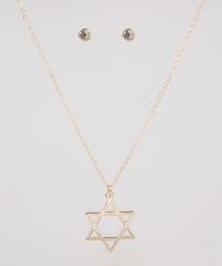 Kit-de-Brinco---Colar-Feminino-Folheados-Estrela-de-Davi-Dourado-9657481-Dourado_1
