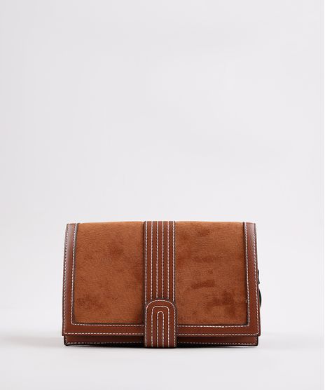 Bolsa-Feminina-Pequena-Transversal-com-Suede-Caramelo-9632374-Caramelo_1