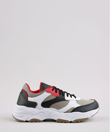 Tenis-Chunky-Masculino-Oneself-com-Recortes-Bege-9665712-Bege_1