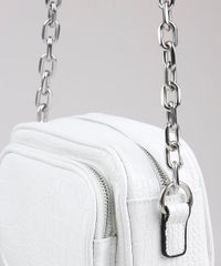 Bolsa-Feminina-Transversal-Pequena-com-Textura-Croco-e-Corrente-Branca-9632515-Branco_5