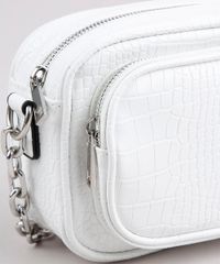 Bolsa-Feminina-Transversal-Pequena-com-Textura-Croco-e-Corrente-Branca-9632515-Branco_6