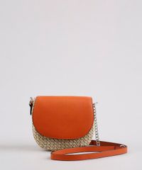 Bolsa-Feminina-Transversal-Pequena-com-Palha-e-Alca-Corrente-Cobre-9632514-Cobre_1