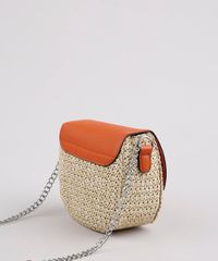 Bolsa-Feminina-Transversal-Pequena-com-Palha-e-Alca-Corrente-Cobre-9632514-Cobre_4