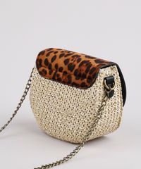 Bolsa-Feminina-Transversal-Pequena-Estampada-Animal-Print-Com-Palha-e-Alca-Corrente-Caramelo-9632512-Caramelo_4
