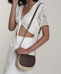 Bolsa-Feminina-Transversal-Pequena-Texturizada-Croco-com-Palha-e-Alca-Corrente-Marrom-9632513-Marrom_2 Bolsa-Feminina-Transversal-Pequena-Texturizada-Croco-com-Palha-e-Alca-Corrente-Marrom-9632513-Marrom_2