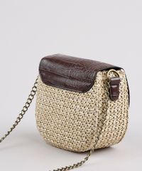 Bolsa-Feminina-Transversal-Pequena-Texturizada-Croco-com-Palha-e-Alca-Corrente-Marrom-9632513-Marrom_4 Bolsa-Feminina-Transversal-Pequena-Texturizada-Croco-com-Palha-e-Alca-Corrente-Marrom-9632513-Marrom_4