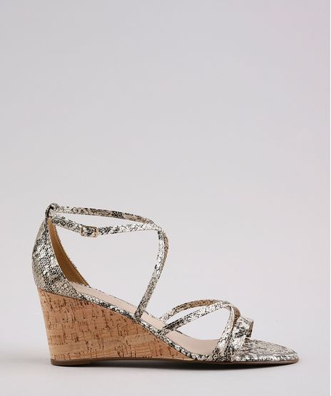 Sandalia-Feminina-Oneself-Anabela-com-Estampa-e-Textura-Animal-Print-de-Cobra-Dourado-9683920-Dourado_1