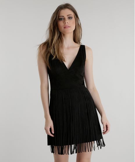Vestido-em-Suede-com-Franjas-Pat-Pat-s-Preto-8457884-Preto_1