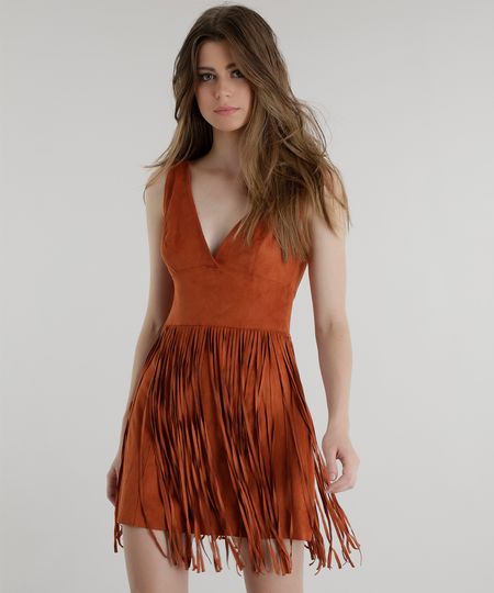 Vestido-em-Suede-com-Franjas-Pat-Pat-s-Caramelo-8457884-Caramelo_1