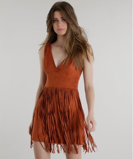 Vestido-em-Suede-com-Franjas-Pat-Pat-s-Caramelo-8457884-Caramelo_1