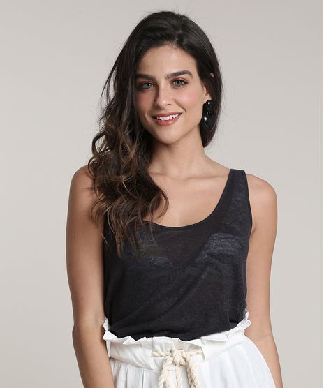 Regata-Feminina-Salinas-com-Linho-Cavada--Decote-V--Cinza-Mescla-Escuro-9792995-Cinza_Mescla_Escuro_1