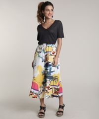 Blusa-Feminina-Salinas-com-Linho-Manga-Curta-Decote-V--Cinza-Mescla-Escuro-9792994-Cinza_Mescla_Escuro_3