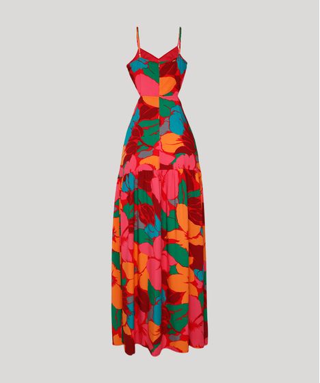 vestido longo estampado tal mae tal filha