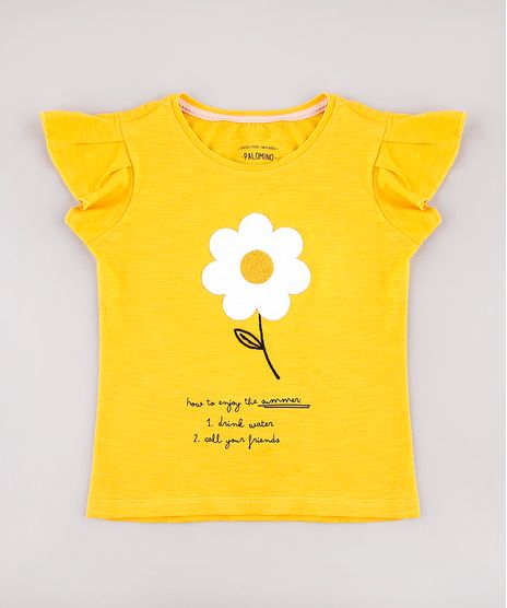 Blusa-Infantil-Flor-Manga-Curta-Mostarda-9758258-Mostarda_1