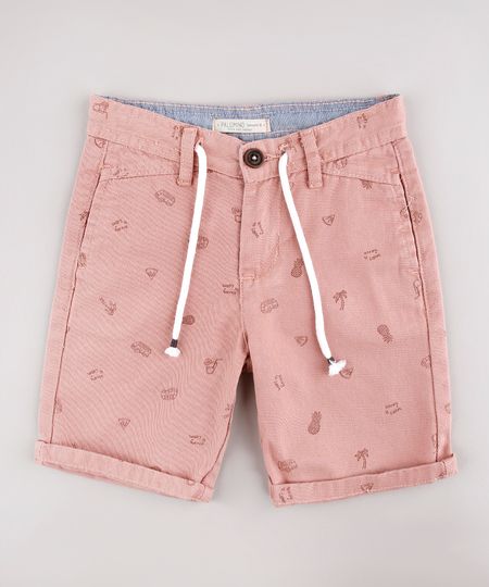 Bermuda-de-Sarja-Infantil-Estampada-Tropical-com-Bolso-e-Cordao-Rose-9761834-Rose_1